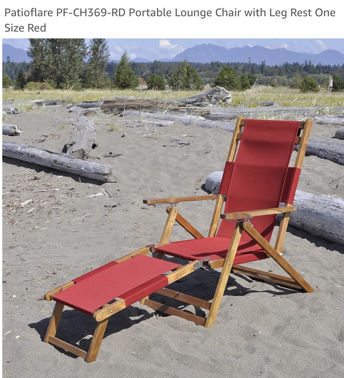 NEW! 3 Portable Wood Red Lounge Chairs with Removable Leg Rest image indicator(7)