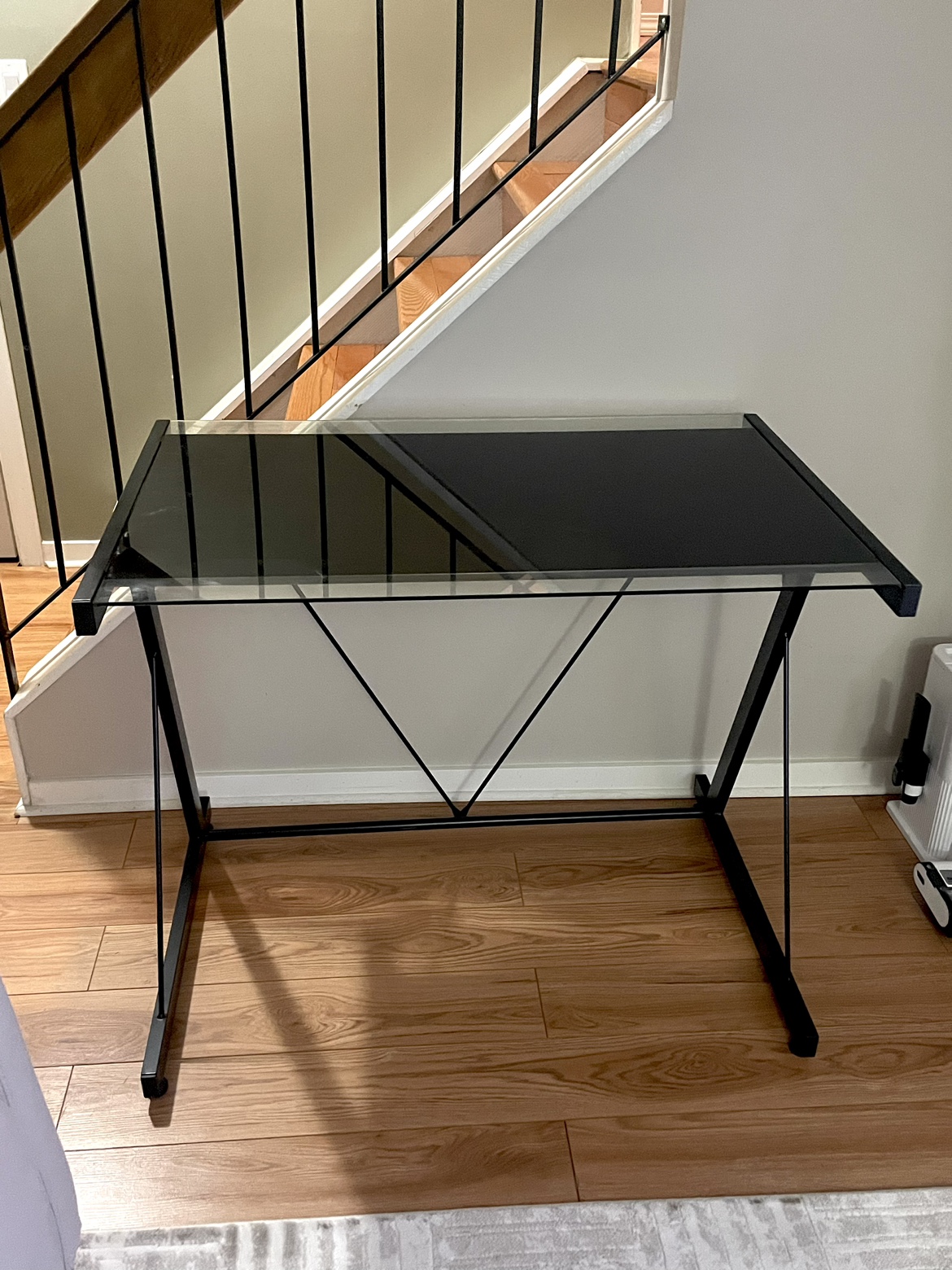 Glass Top Desk - Black - photo 3