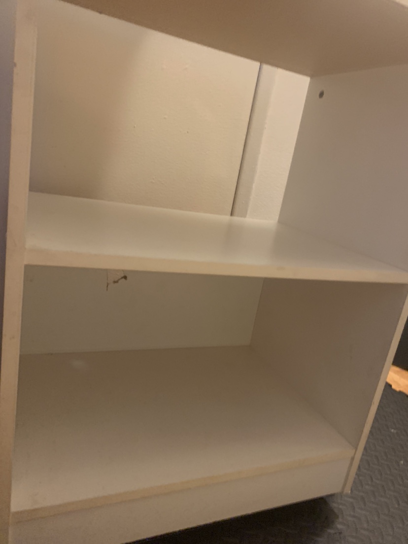 🔥WHITE WOOD SHELF / UTILITY / STORAGE CART with wheels *moving* image indicator(7)