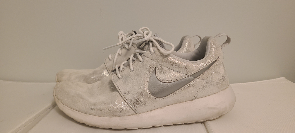 Silver shimmer Nikes - size 7.5