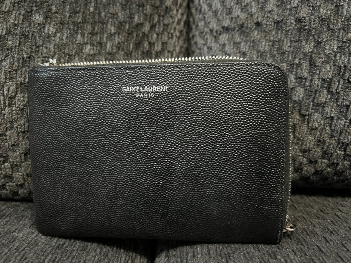 Saint Laurent Black Logo Pouch Wallet