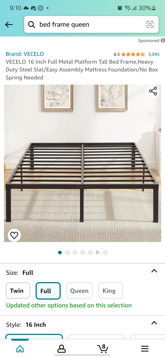 Vecelo Full Size Bed Frame thumbnail