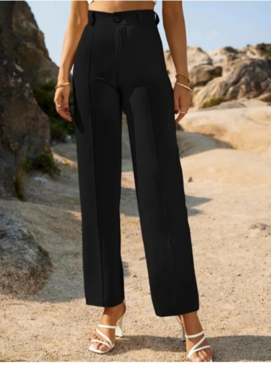 Regular Fit Women Black Trousers thumbnail