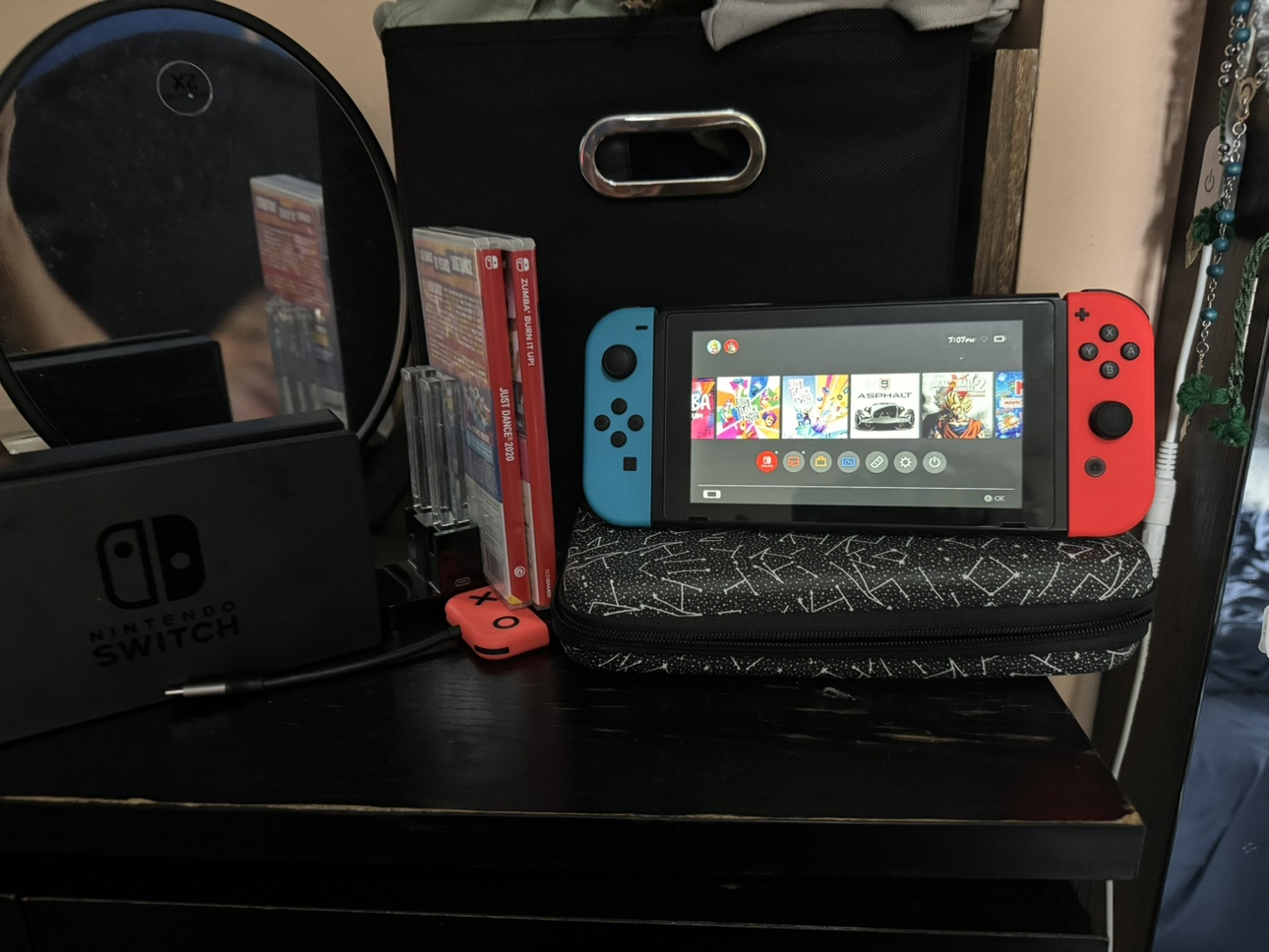 Nintendo Switch with Neon Blue and Neon Red Joy‑Con