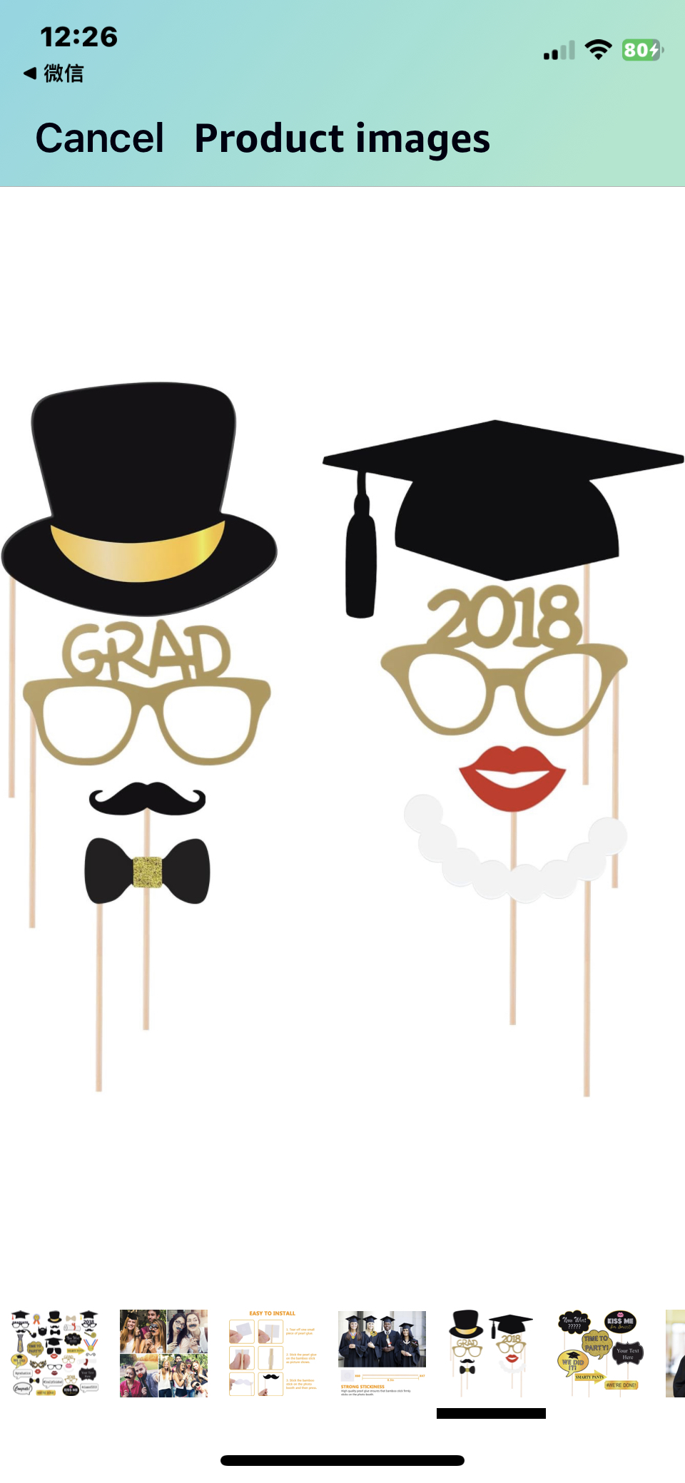 *Brand New* Adoric Graduation Photo Props Glitter image indicator(7)
