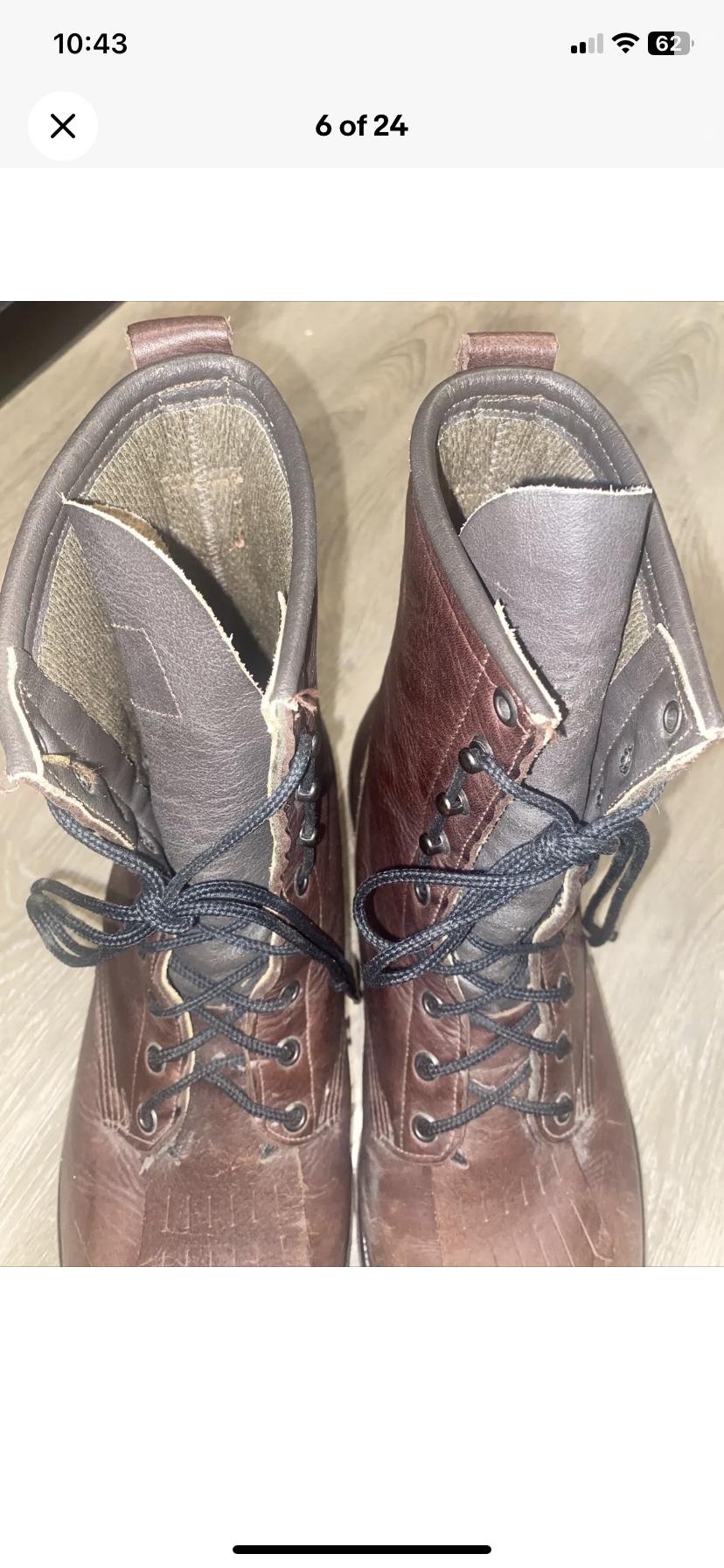 BRAHMA Canada West Boots Leather Granny Laced Kilt Fringe US 12 image indicator(3)