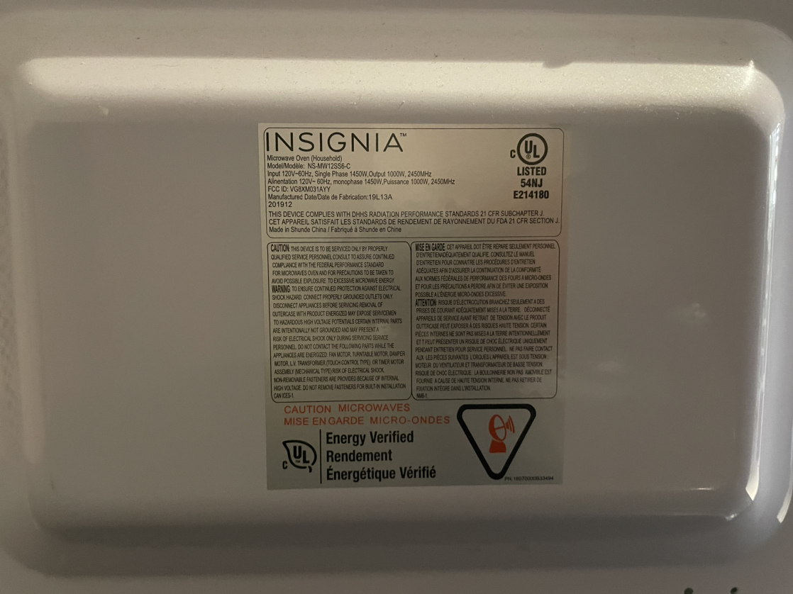 INSIGNIA 1.2 CU. FT. MICROWAVE (BLACK & STAINLESS) - photo 4