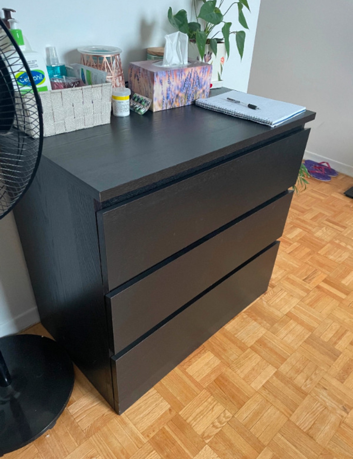 IKEA 3-drawer chest, black/brown, 80x78 cm (31 1/2x30 3/4 ")