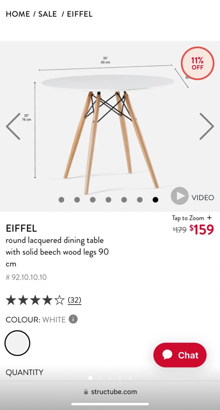 Eiffel dining table with 4chairs image indicator(4)