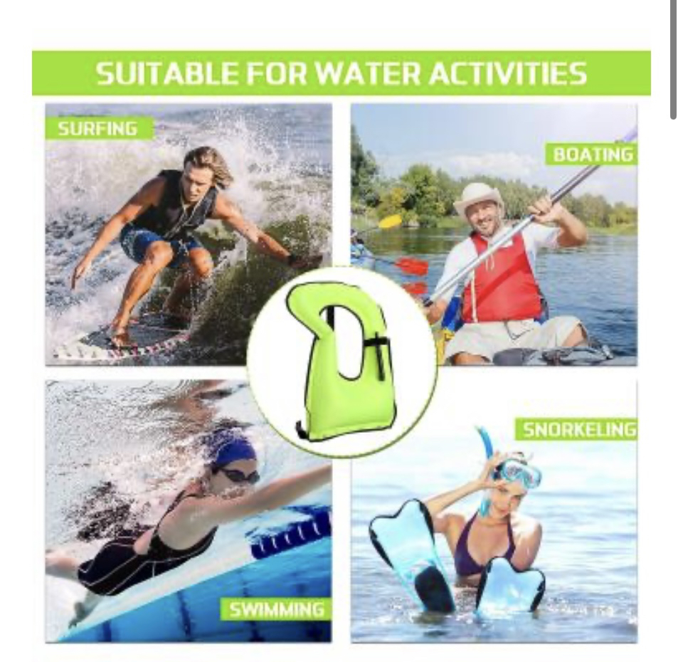 Inflatable Snorkel Vest Adults, Portable Swim Vest Jackets image indicator(7)