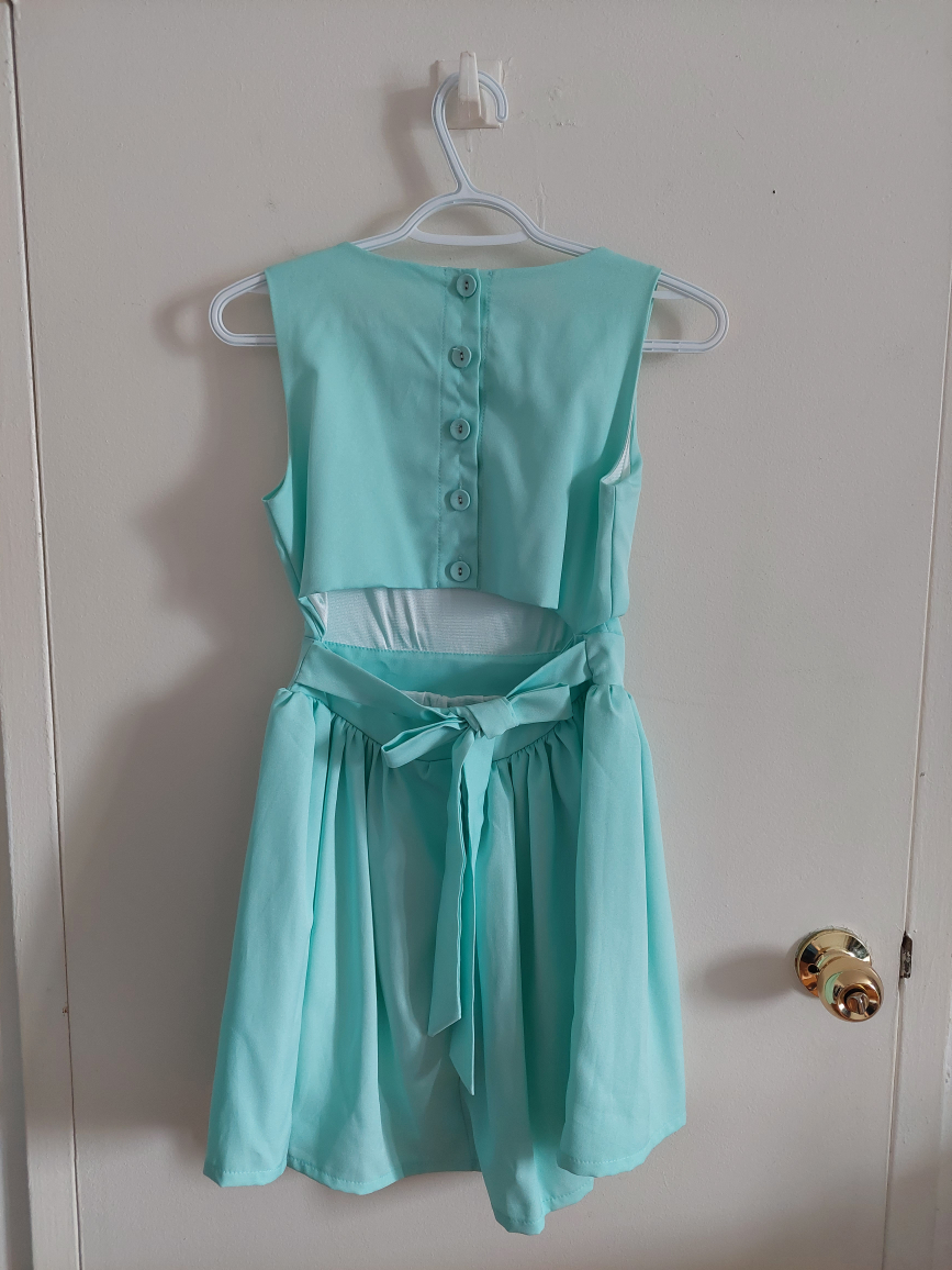 Mint Green Mini Summer Dress bow ribbon - photo 2