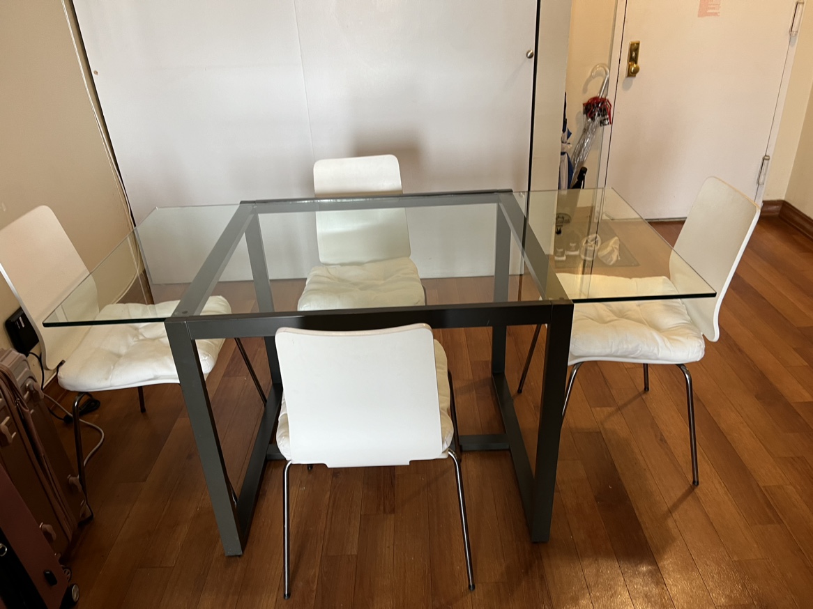 Dining glass table and chairs - photo 3