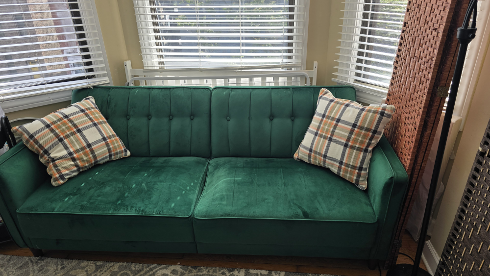 Couch - Green Velvet - photo 2