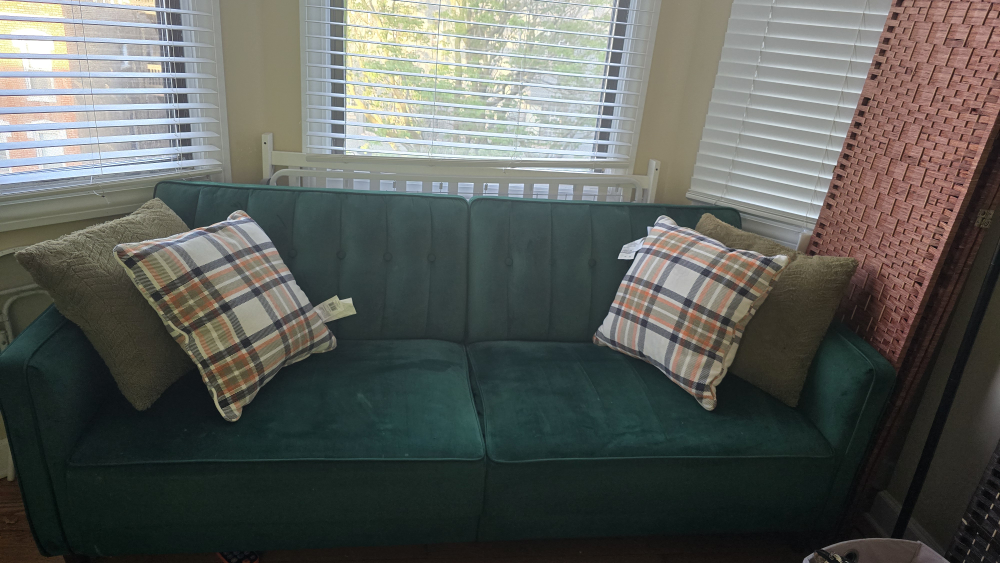 Couch - Green Velvet - photo 3