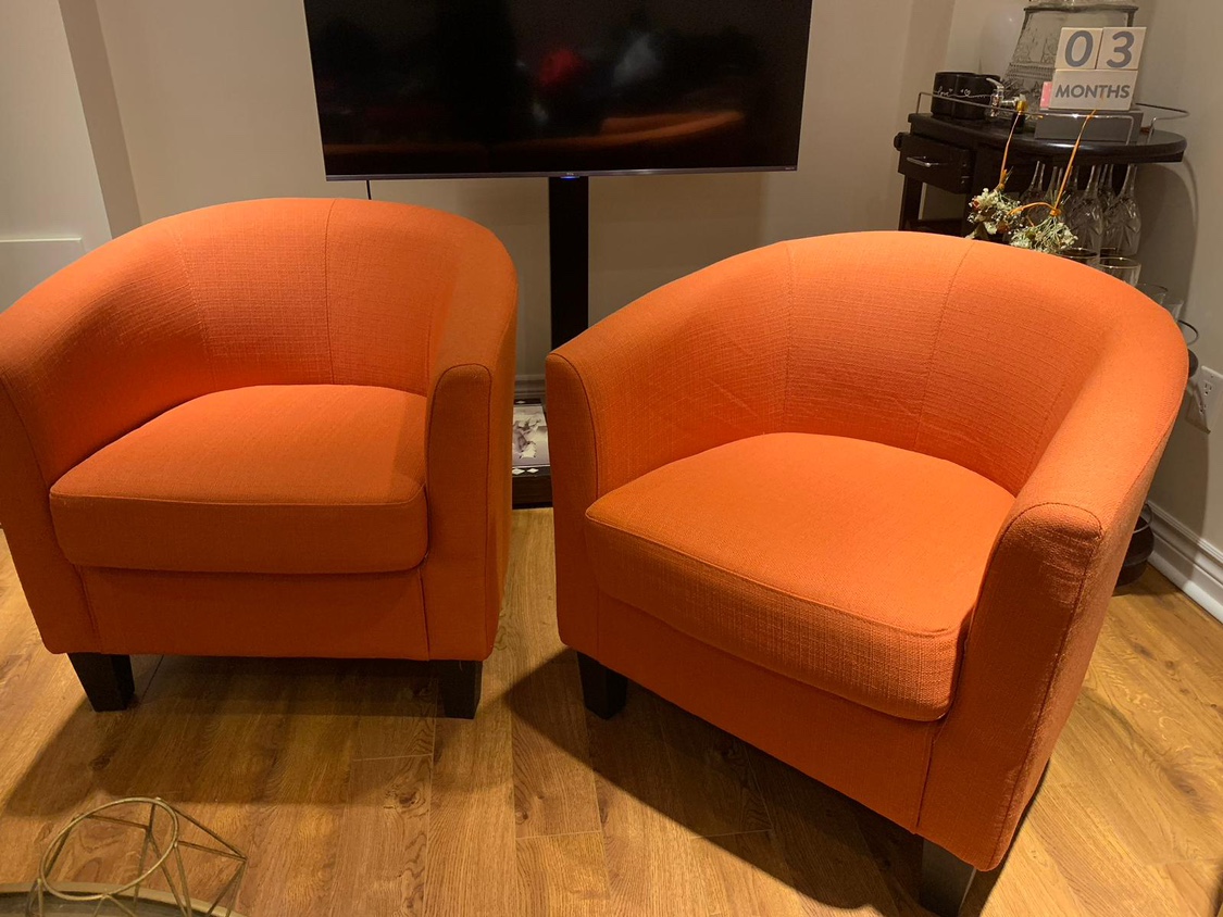 2 Piper Accent Chair-Orange thumbnail