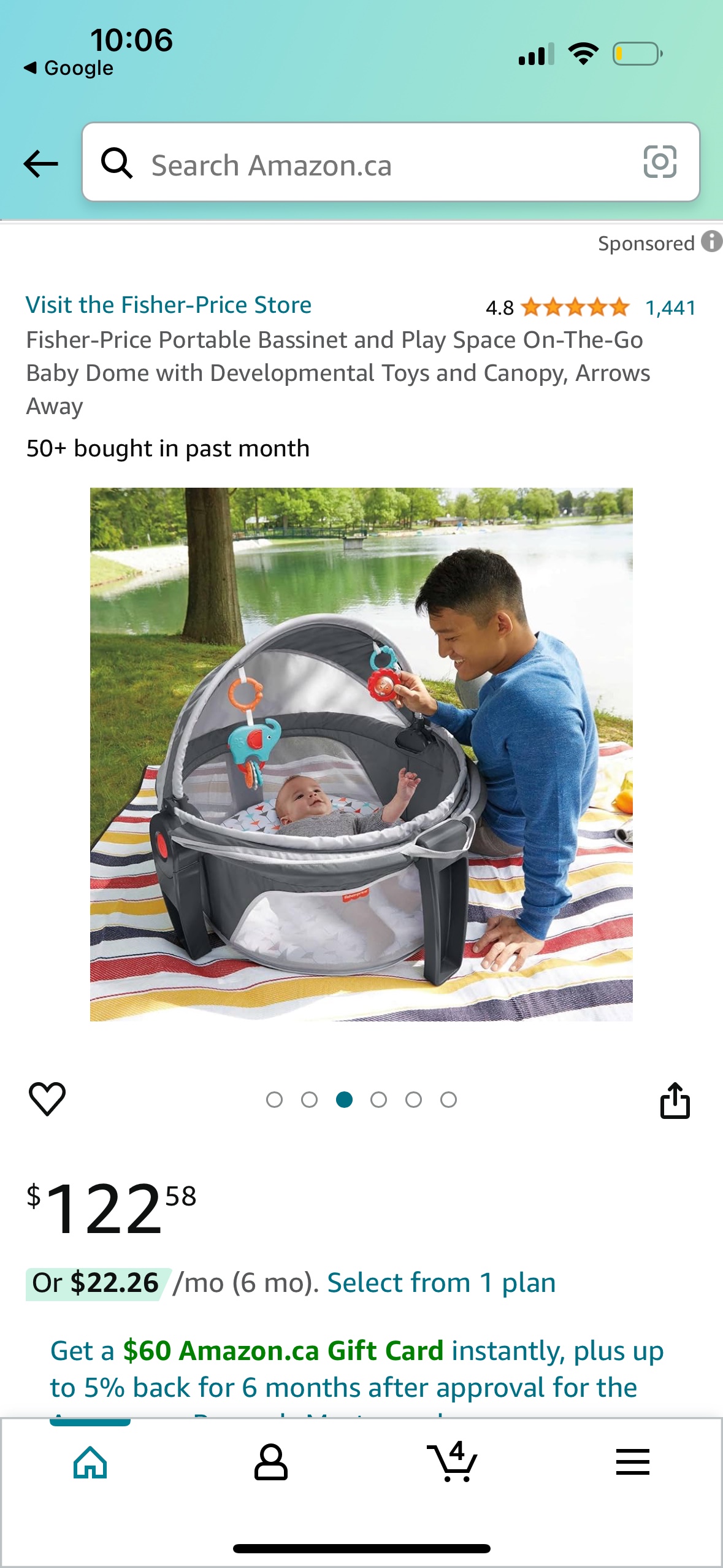 Fisher price on the go baby dome in grey - photo 2