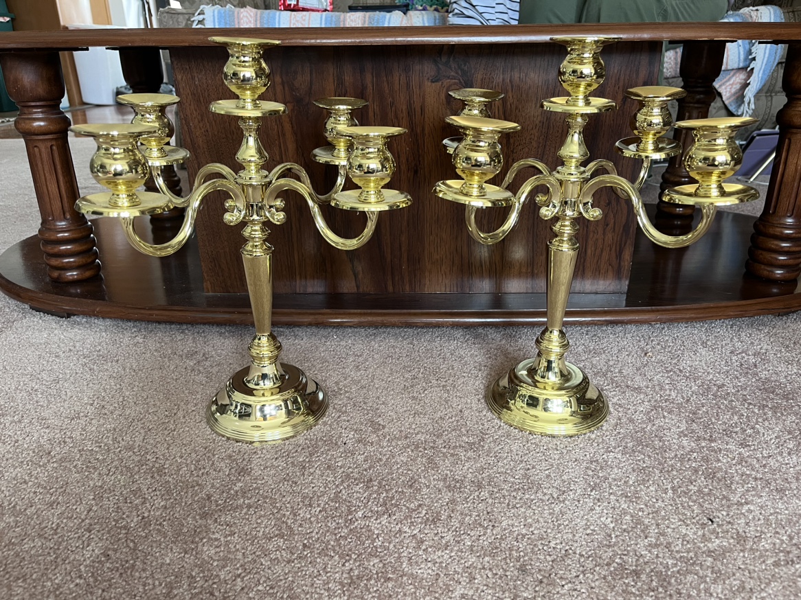 5 branched brass candlebra