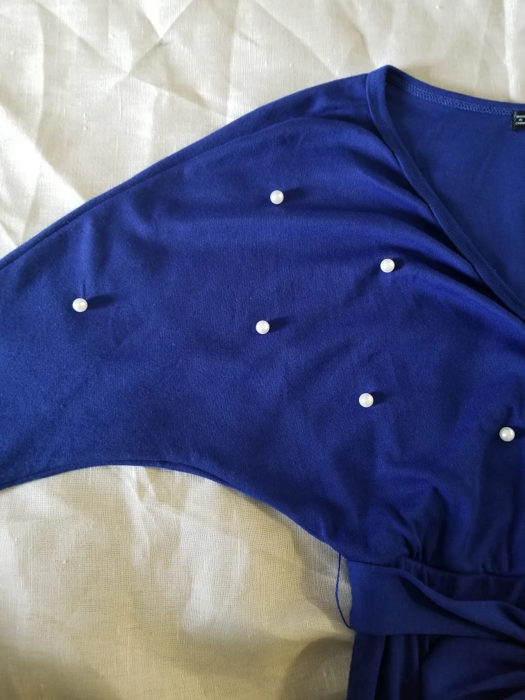 Navy Blue Dress With Pearls - XS image indicator(5)