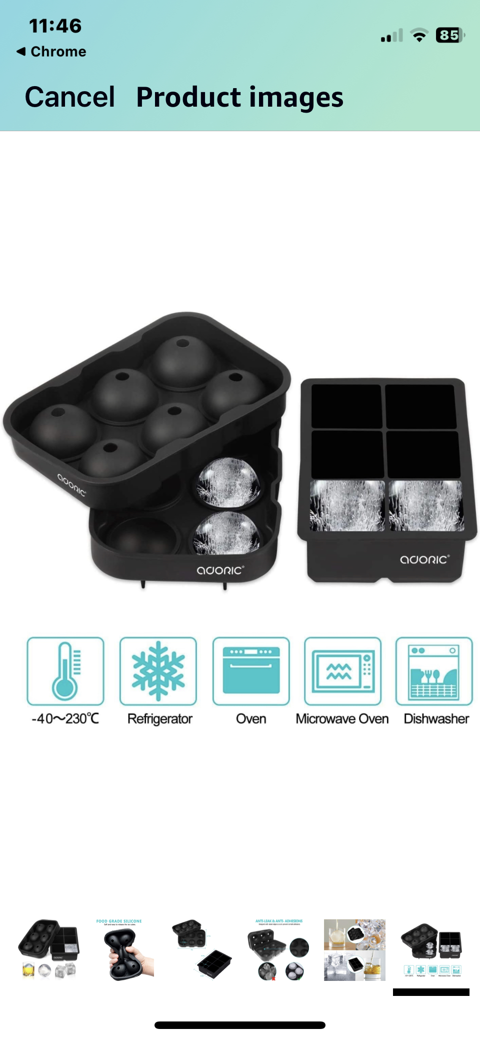 Ice Cube Trays Silicone Set of 2, Sphere and round image indicator(9)