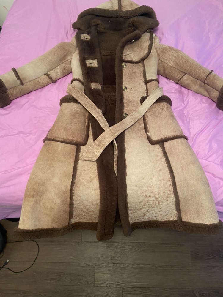 Leather/Swede full length jacket. image indicator(5)