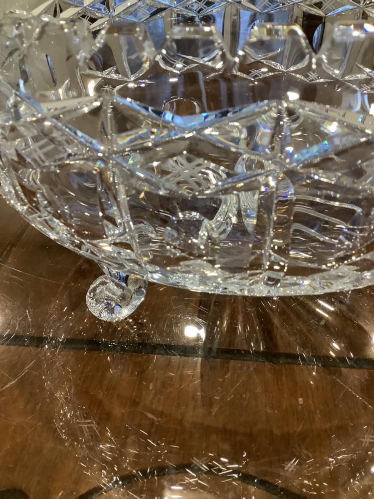 ❤️Beautiful Cut Crystal 9” Footed Bowl image indicator(5)