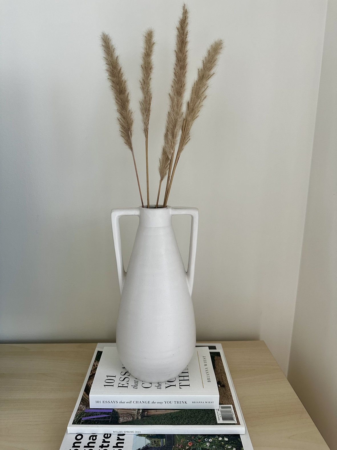 Boho Ceramic Vase with Bunny Tails thumbnail