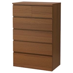 MALM 6-drawer chest, brown color