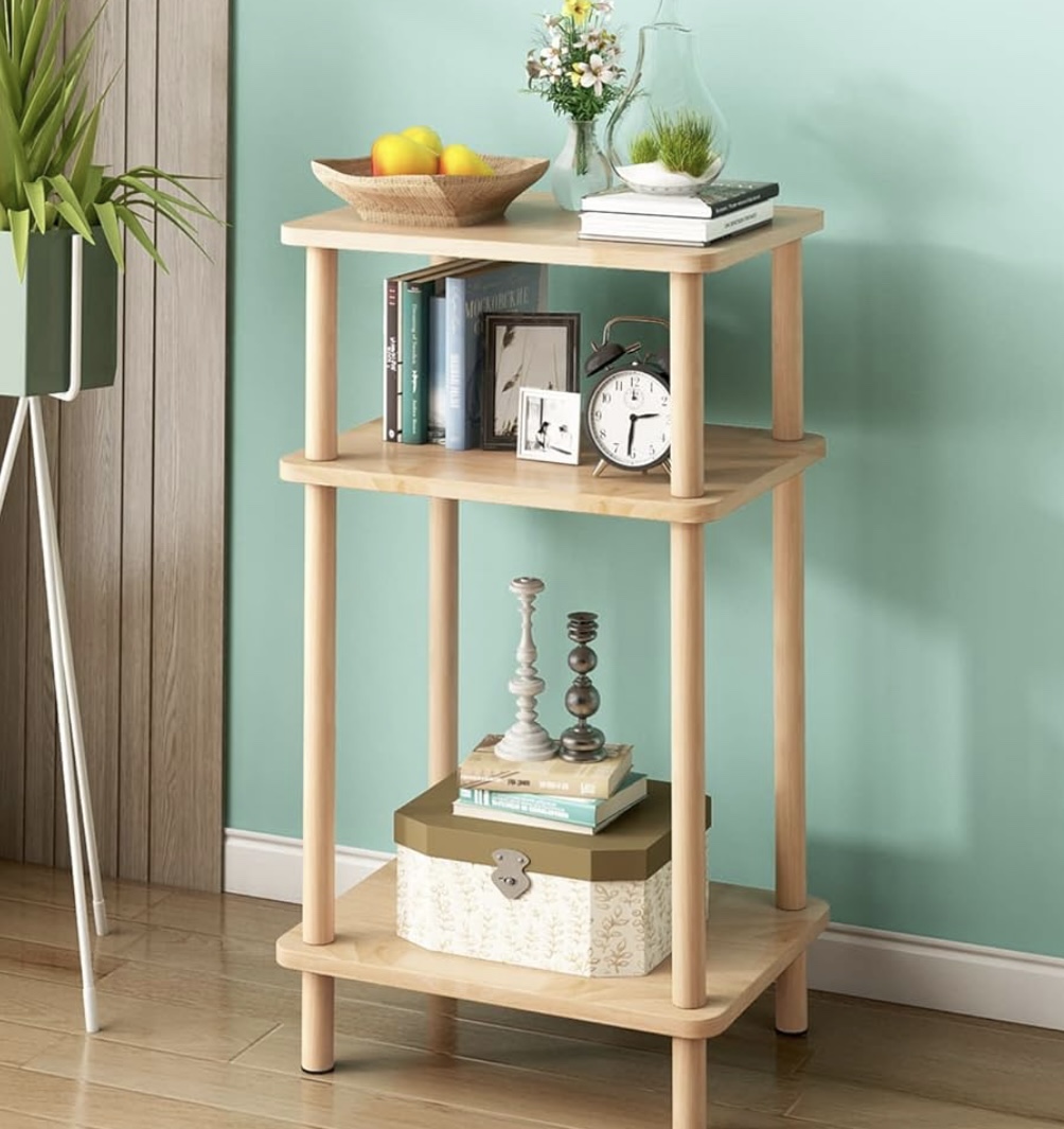 3-Tier End Table with Storage Shelves