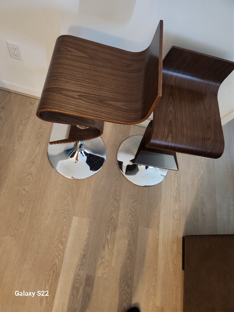 2 Bar stools.  Brown wood - photo 3