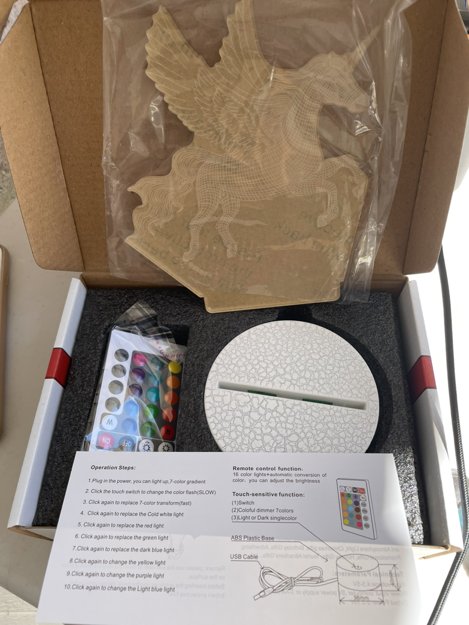 Unicorn Night Light for Kids, 3D Night Lights with Remote image indicator(2)