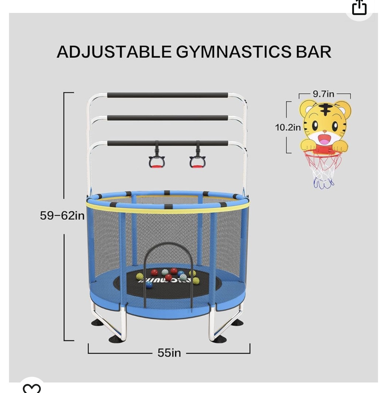 Trampoline for Kids, Adjustable Baby - photo 4