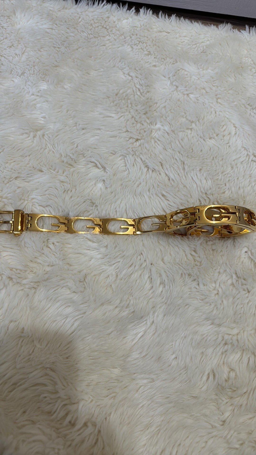 Vintage Gucci "G" Gold Plated Metal Belt - photo 3