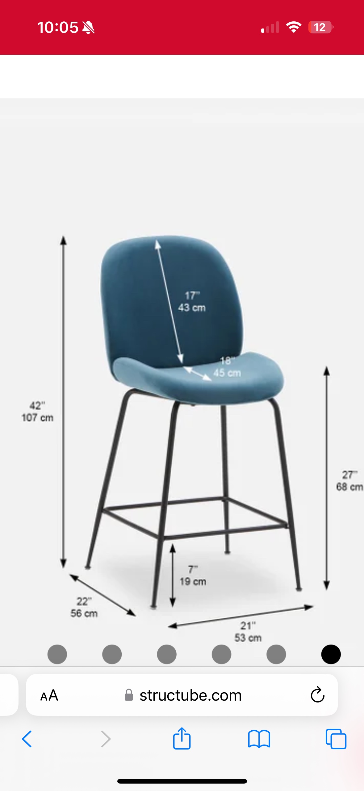 Two velvet counter stools - photo 3