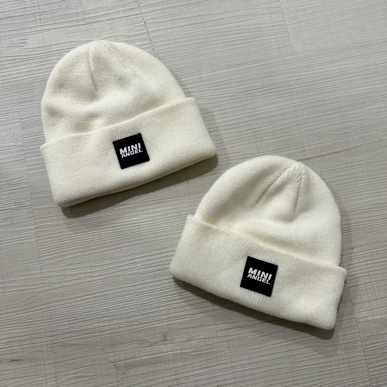 NWOT Mini Angel Knit Beanie in White image indicator(2)
