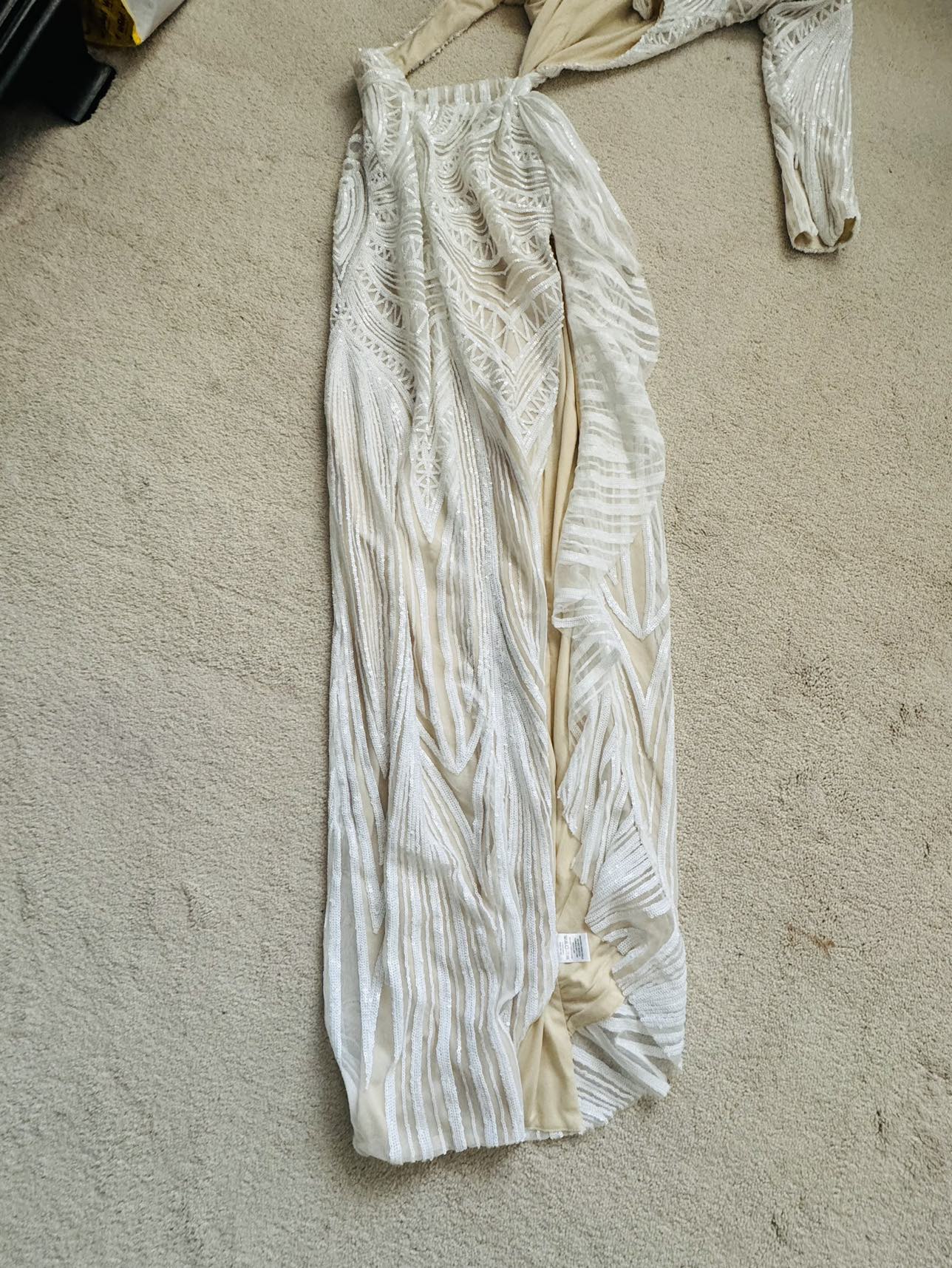 Sexy, elegant sequence, white long dress - photo 2