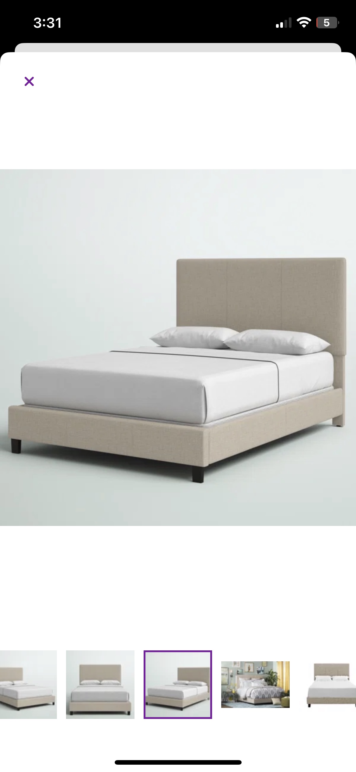 Queen upholstered bed frame