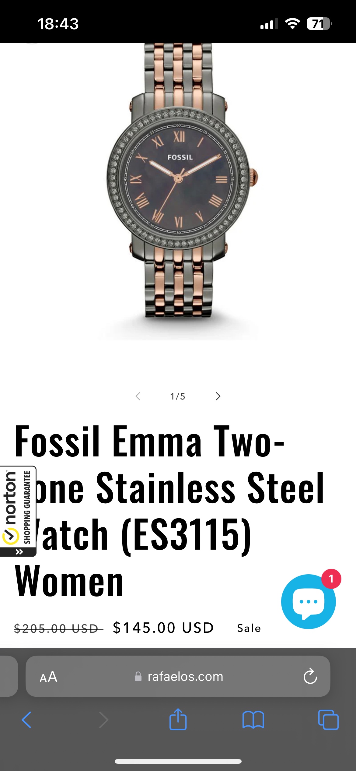 Fossil Emma two tone watch image indicator(3)