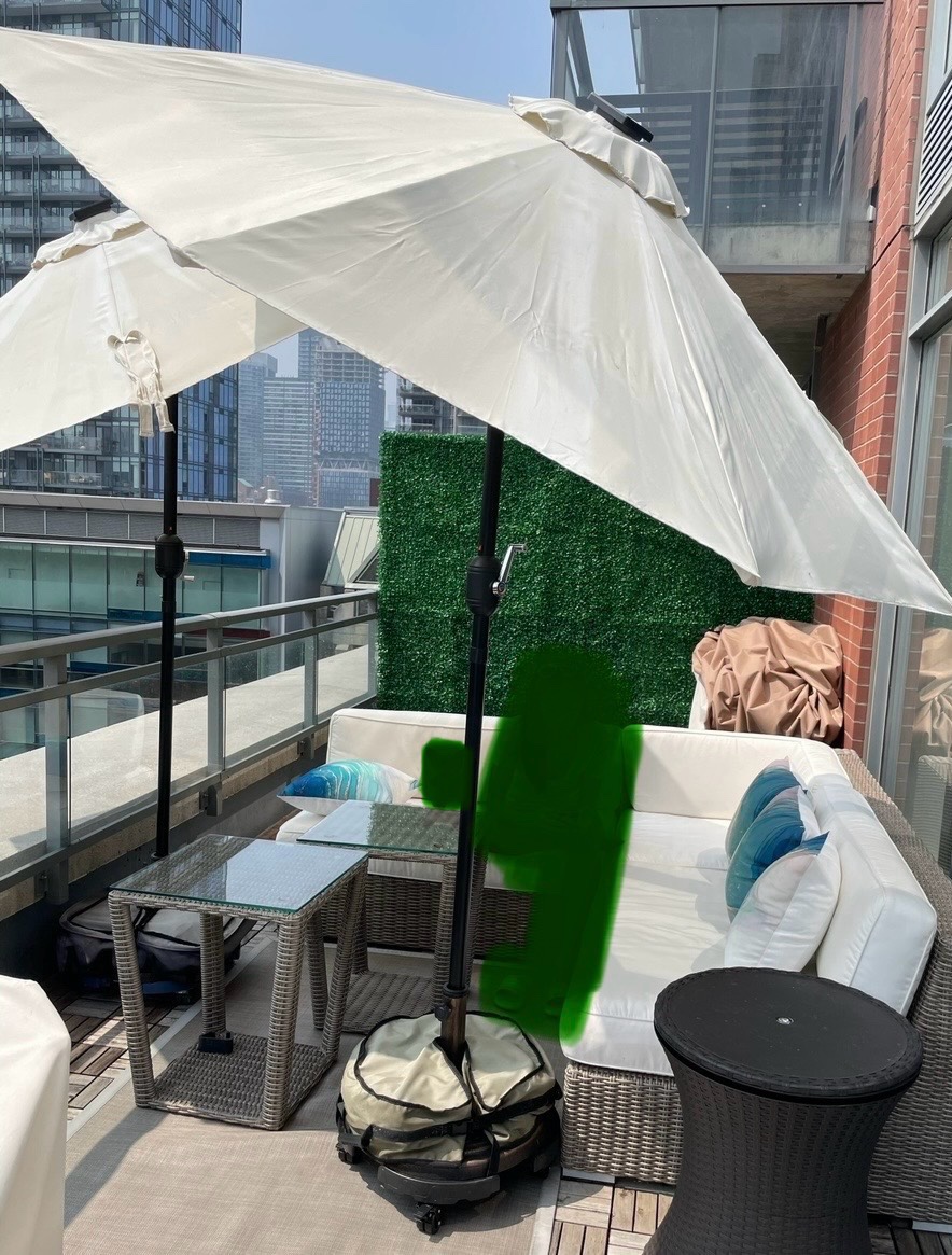 Patio Umbrella with Solar LED Lights 7.5ft  Beige