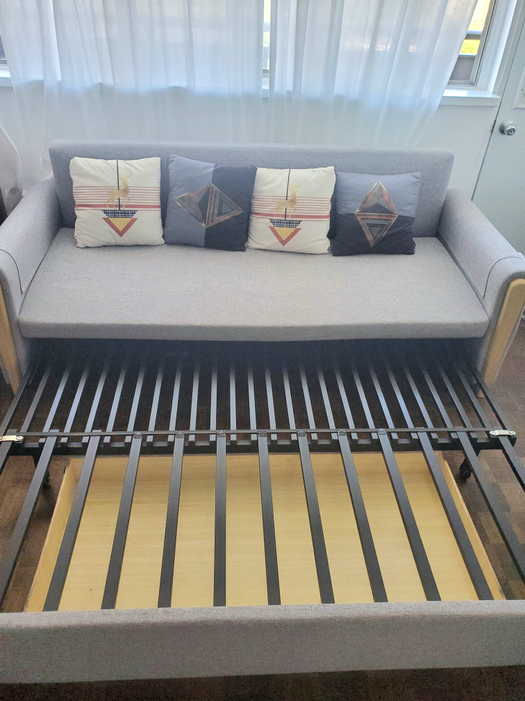 Light grey king-size sofa bed with 4 cushions - photo 3