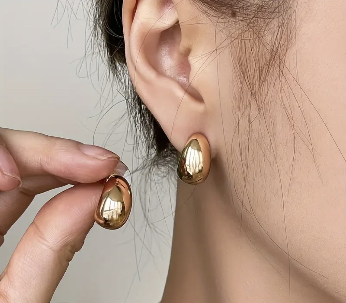 Brand New Apsvo Earring Dupes Chunky Teardrop gold Earrings, thumbnail