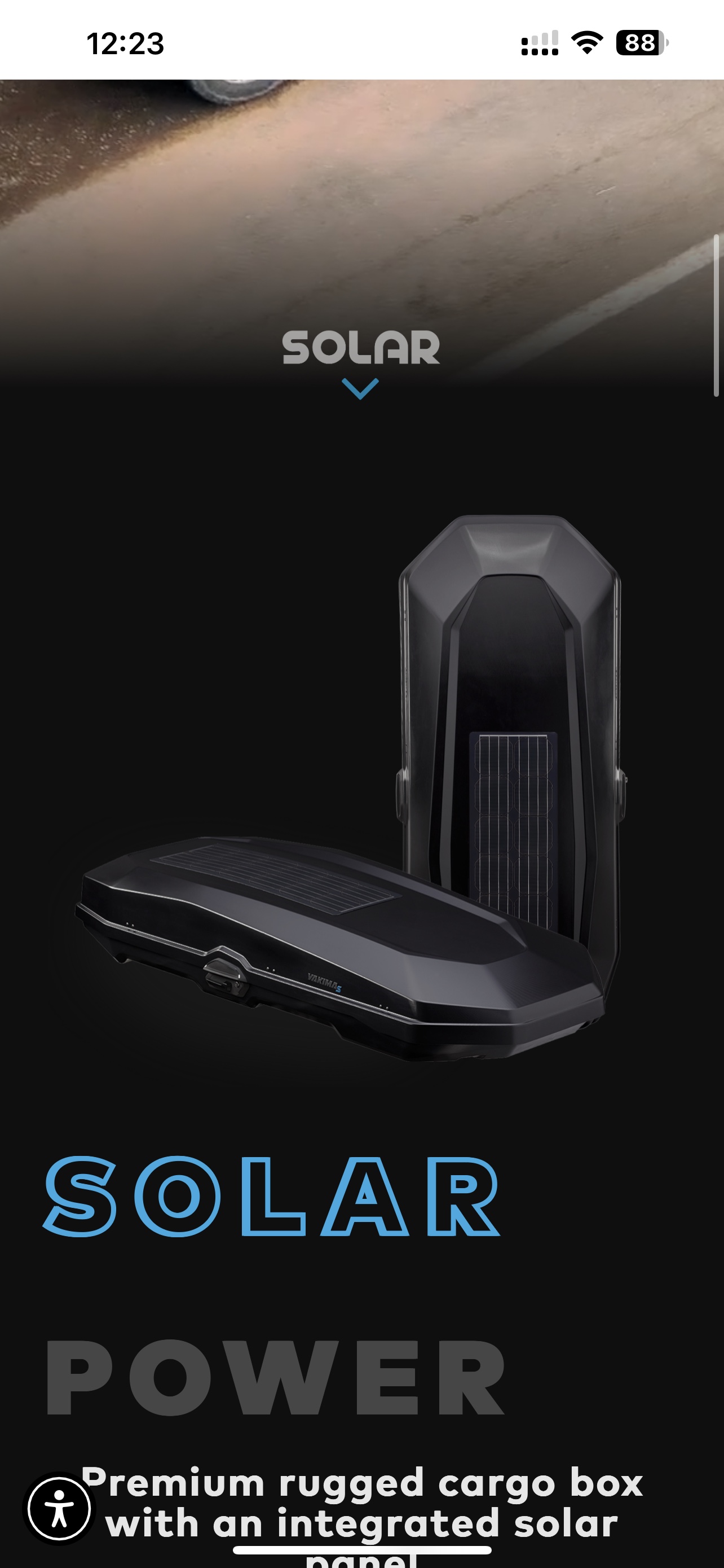 Yakima solar roof box