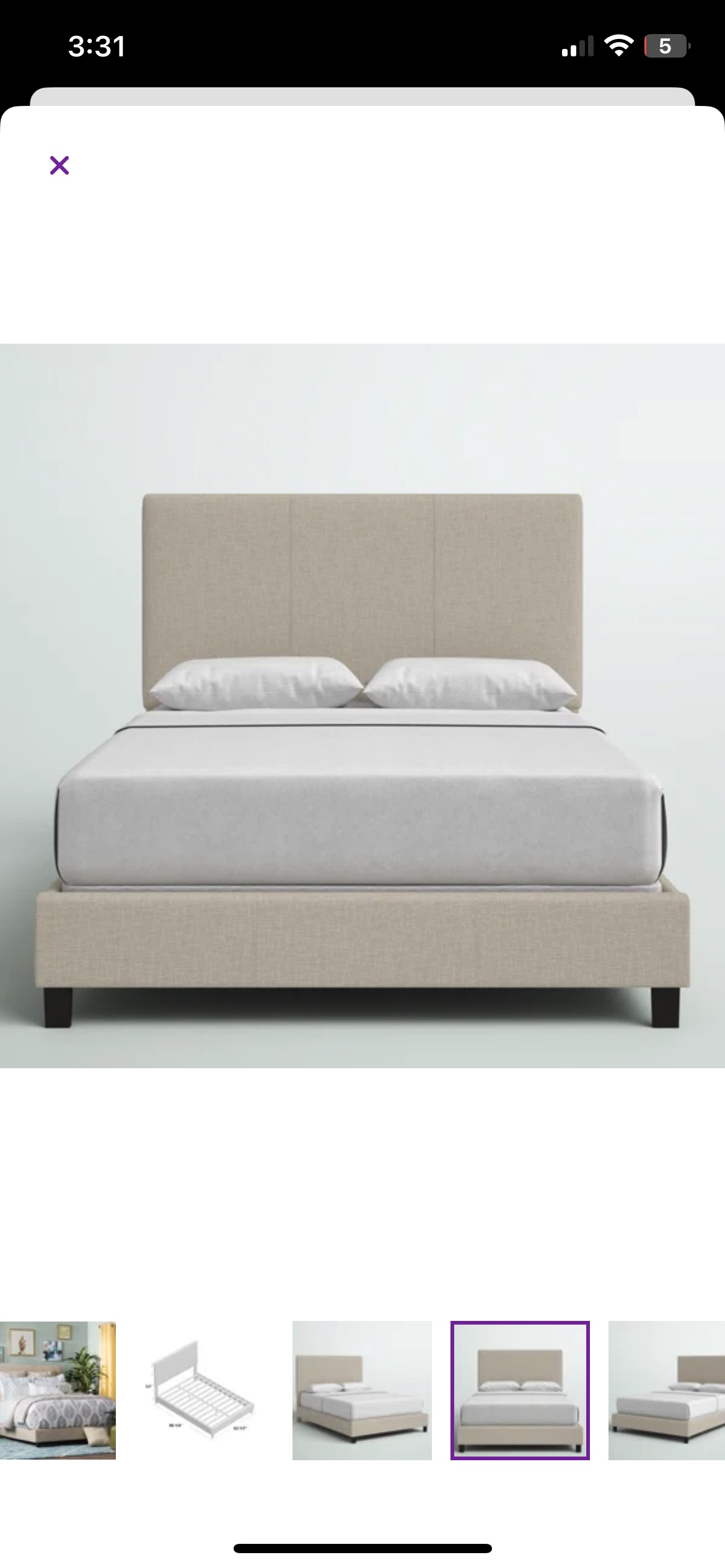 Queen upholstered bed frame - photo 3