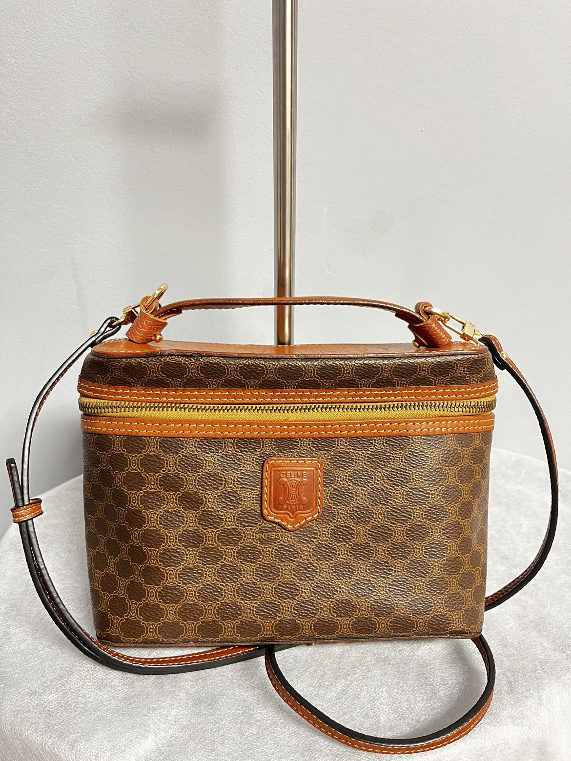 Vintage Celine Macadam Vanity Bag with strap thumbnail