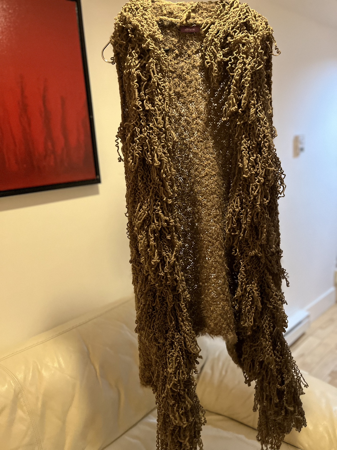 Beautiful long fringe vest thumbnail