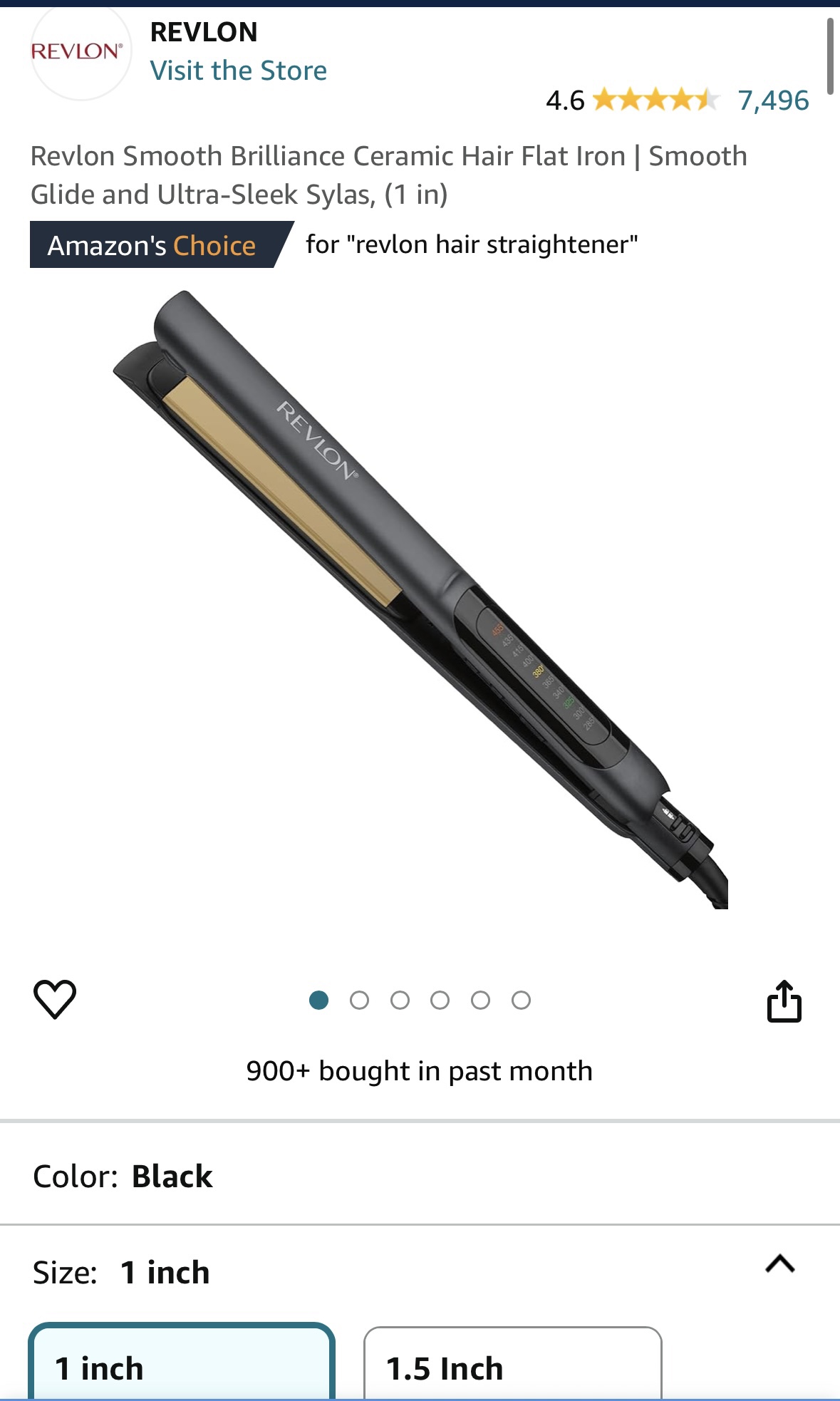 Revlon Smooth Brilliance Ceramic Hair Flat Iron image indicator(5)