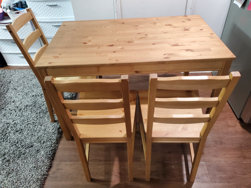 Ikea Jokkmokk Dining Table with Chairs and Chair Pads - photo 4