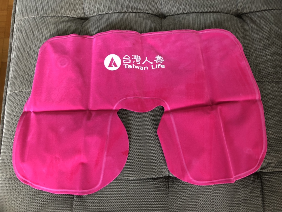 Inflatable pink travel neck pillow