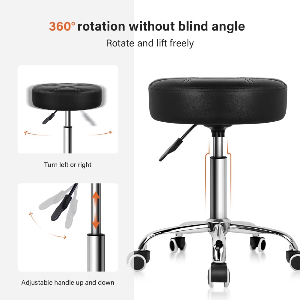 KKTONER Round Rolling Stool Chair - photo 4