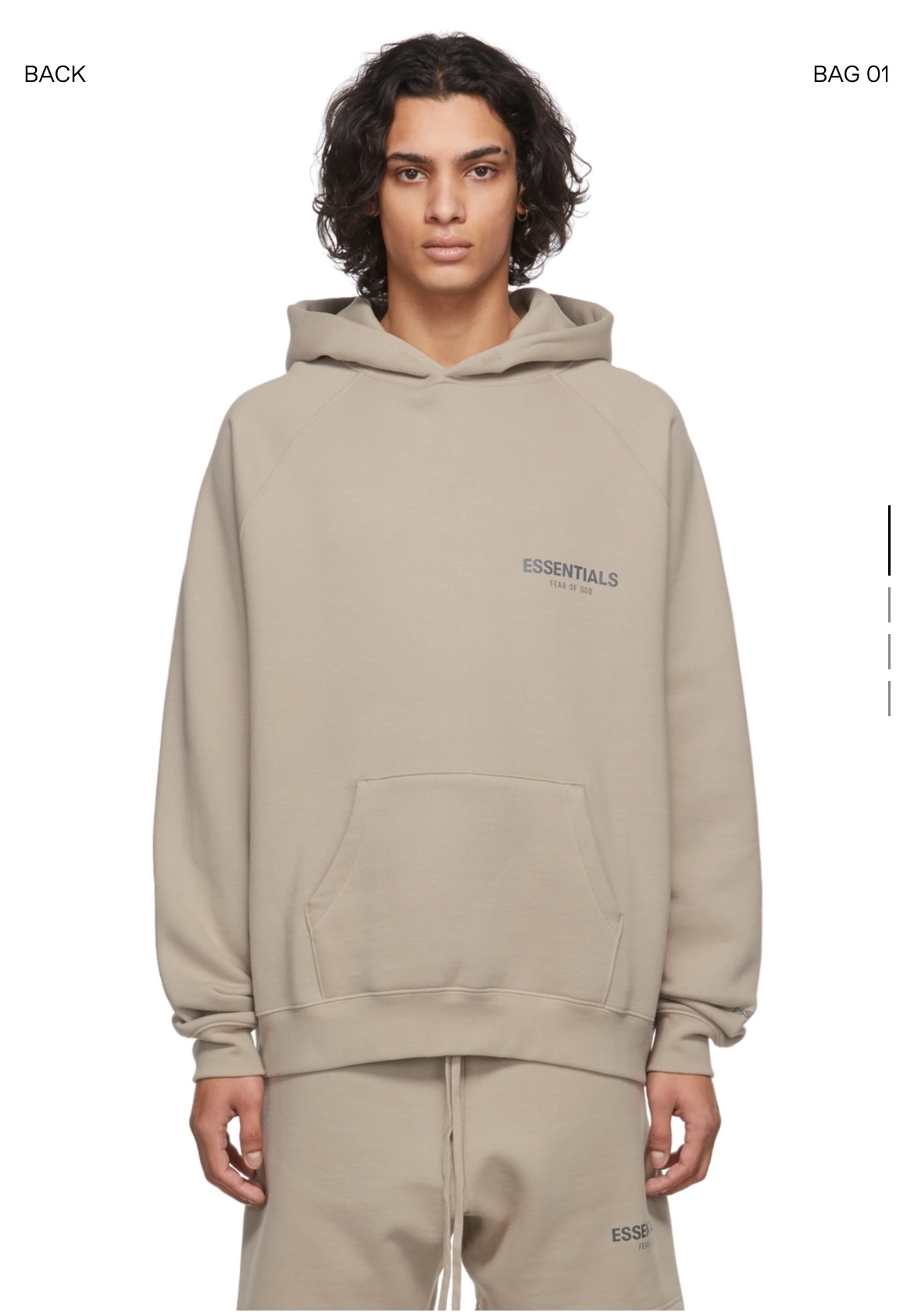 Essential Fear of God exclusive Hoodie in Tan thumbnail