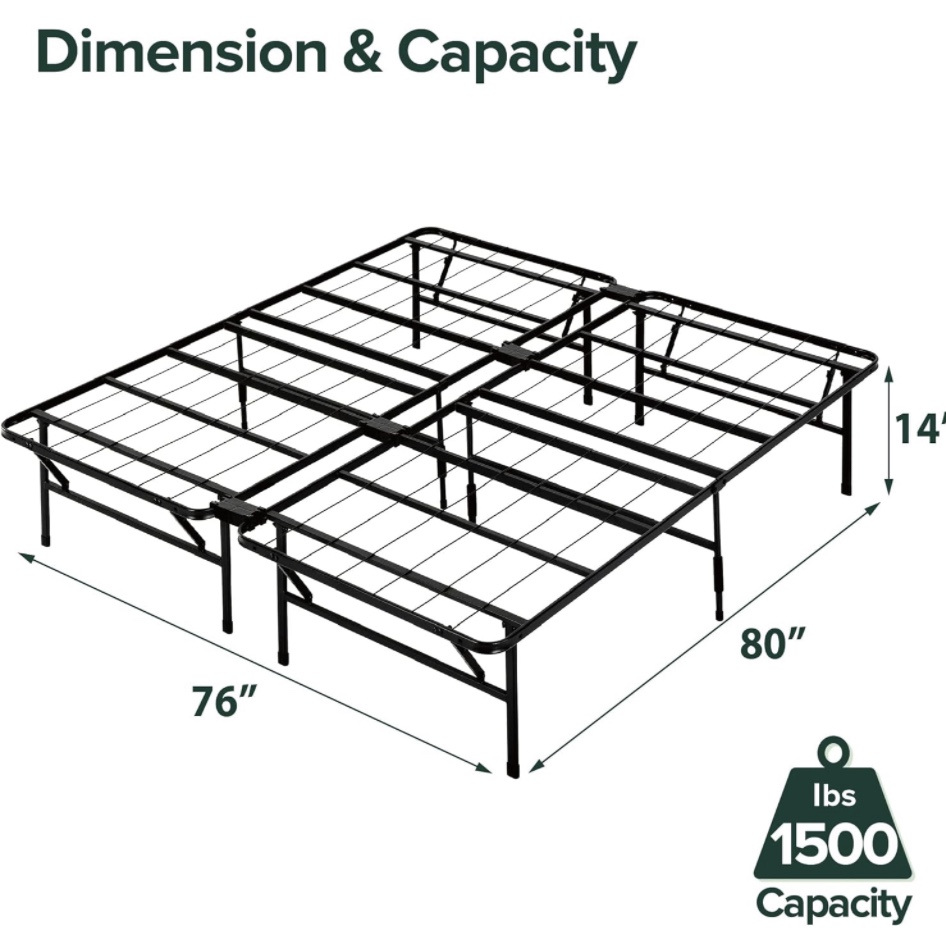 King size metal bed frame / Foldable - photo 3
